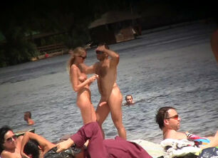 Father and daughter nudist